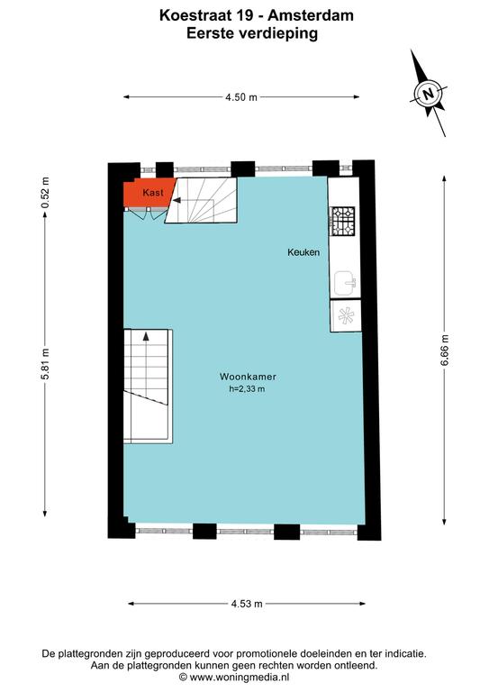 Plattegrond 3 van 5, Koestraat 19A