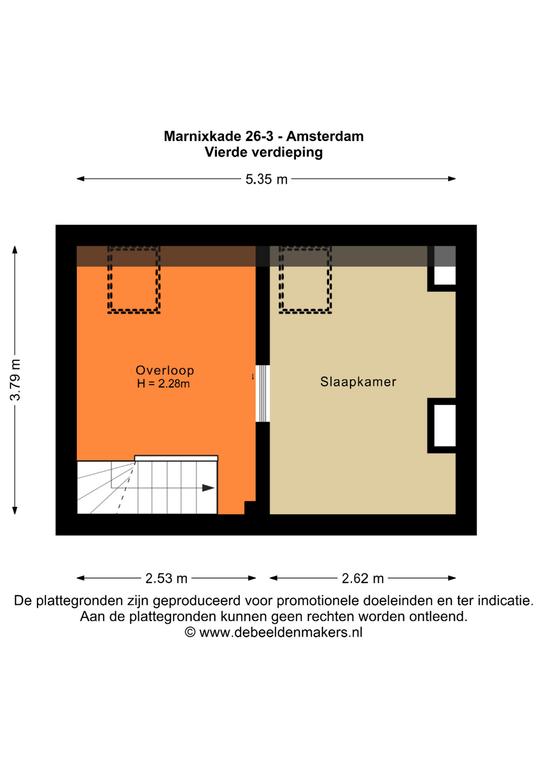 Plattegrond 4 van 9, Marnixkade 26-3