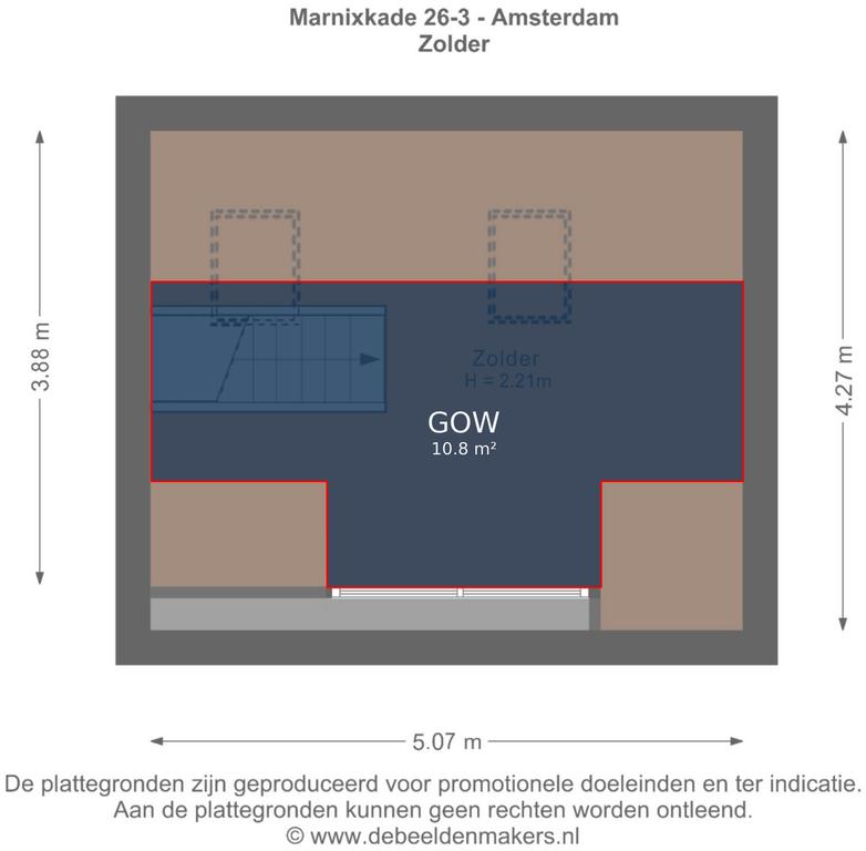 Plattegrond 9 van 9, Marnixkade 26-3