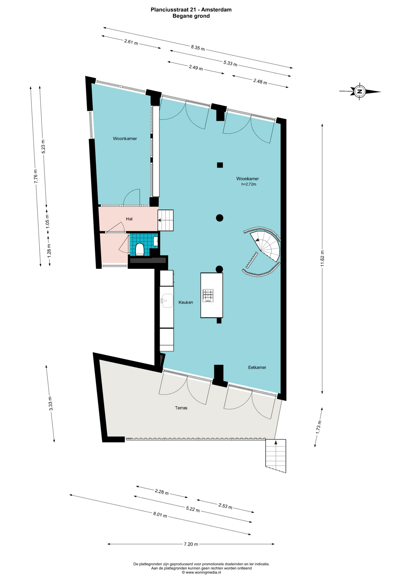 Plattegrond 2 van 2, Planciusstraat 21