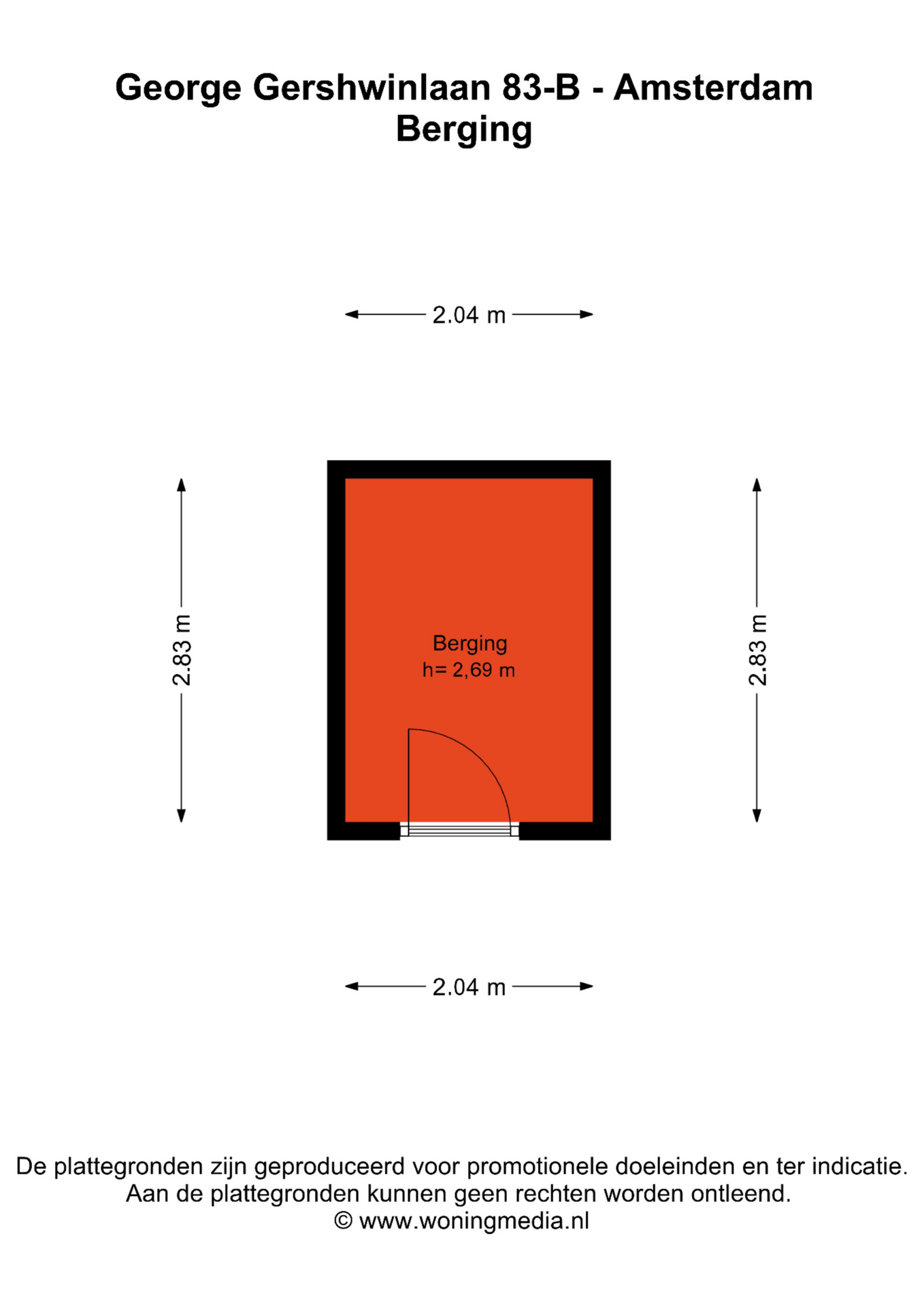 Plattegrond 2 van 3, George Gershwinlaan 83B