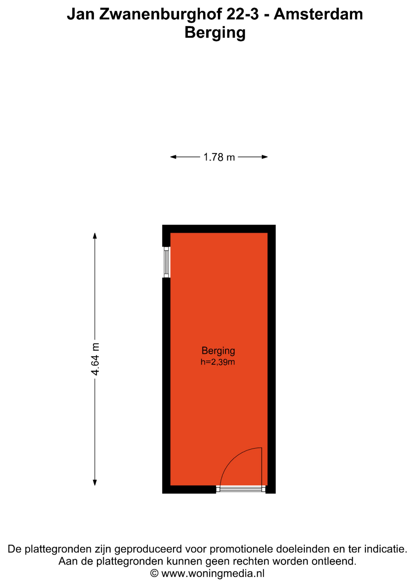 Plattegrond 2 van 3, Jan Zwanenburghof 22-3
